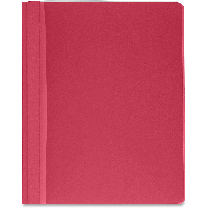 Business Source Letter Report Cover 8 1/2" x 11" - 100 Sheets Capacity - 3 x Prong Fastener - Red - Textured, Non-stick - 25 / Box (BSN78523)