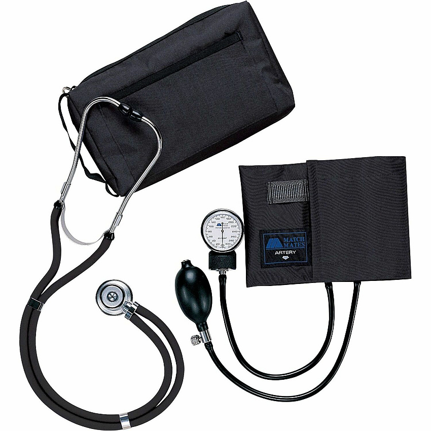 Medline Sprague Rappaport Stetho/Sphyg Combo For Blood Pressure - Latex-free - Black - 1 Each (MDS9125)
