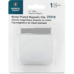 Business Source Nickel Plated Magnetic Clips 2.3" Length - Chrome - Metal, Nickel Plated - 1 Each (BSN37510) Business Source Nickel Plated Magnetic Clips 2.3" Length - Chrome - Metal, Nickel Plated - 1 Each (BSN37510)
