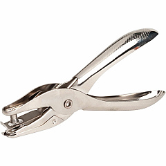 Business Source 1/4" Round Ticket Punch 1 Punch Head(s) - 1/4" Punch Size - Round Shape - Silver - 1 Each (BSN62895)