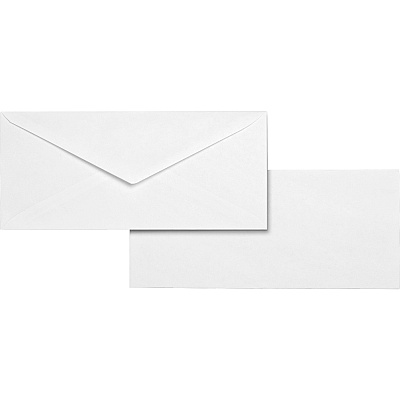 Business Source No. 10 White Wove V-Flap Business Envelopes Business - #10 - 9 1/2" Width x 4 1/8" Length - 24 lb - Gummed - White - Wove - 500 / Box (BSN04467)
