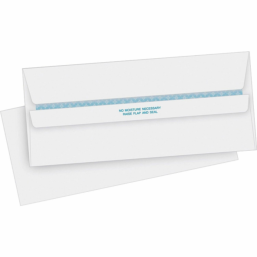Business Source Regular Security Invoice Envelopes Business - #10 - 4 1/8" Width x 9 1/2" Length - 24 lb - Self-sealing - White - 500 / Box (BSN04645)