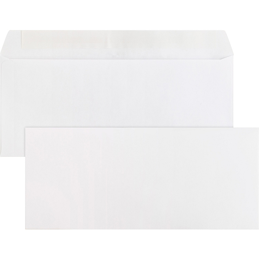Business Source Plain Peel/Seal Business Envelopes Business - #10 - 9 1/2" Width x 4 1/8" Length - 24 lb - Peel & Seal - White - Wove - 500 / Box (BSN04646)