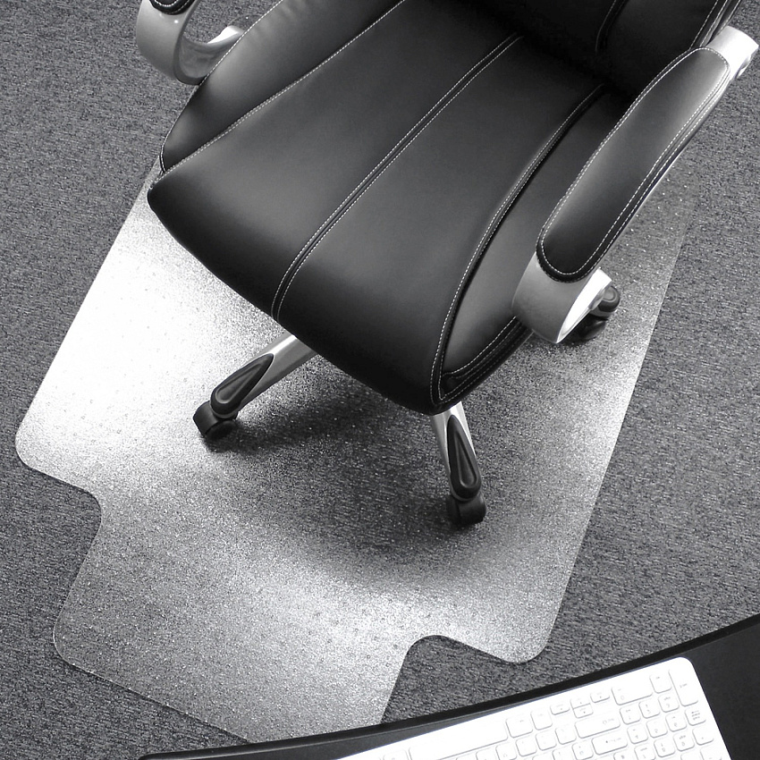 Floortex Polycarbonate Lipped Chair Mat for Carpets up to 1/2" - 48" x 60" Carpeted Floor, Floor, Home, Office, Carpet - 60" Length x 48" Width x 0.085" Depth x 0.090" Thickness - Lip Size 20" Length x 10" Width - Lipped - Polycarbonate - Clea (1115223LR)