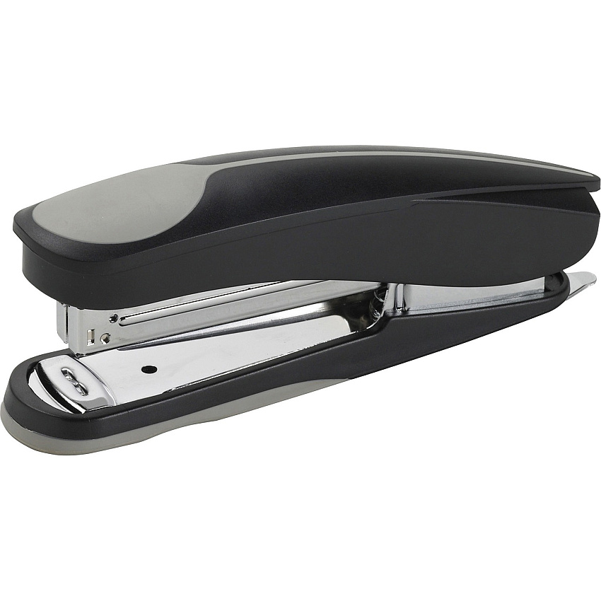 Business Source Dual Shot Full-strip Stapler Staples Upto 20 Sheet of 20lb Paper - Holds Upto 210 Staple - Full Strip - Staple Size: 0.25" - Black - Plastic - 1 Each (BSN62830)