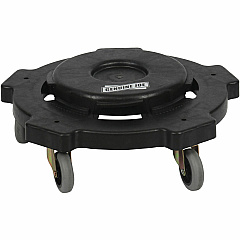 Genuine Joe 17.9" Round Dolly 5 Casters - 3" Caster Size - Resin - 6.30" Height - Black - 1 Each (GJO11586)