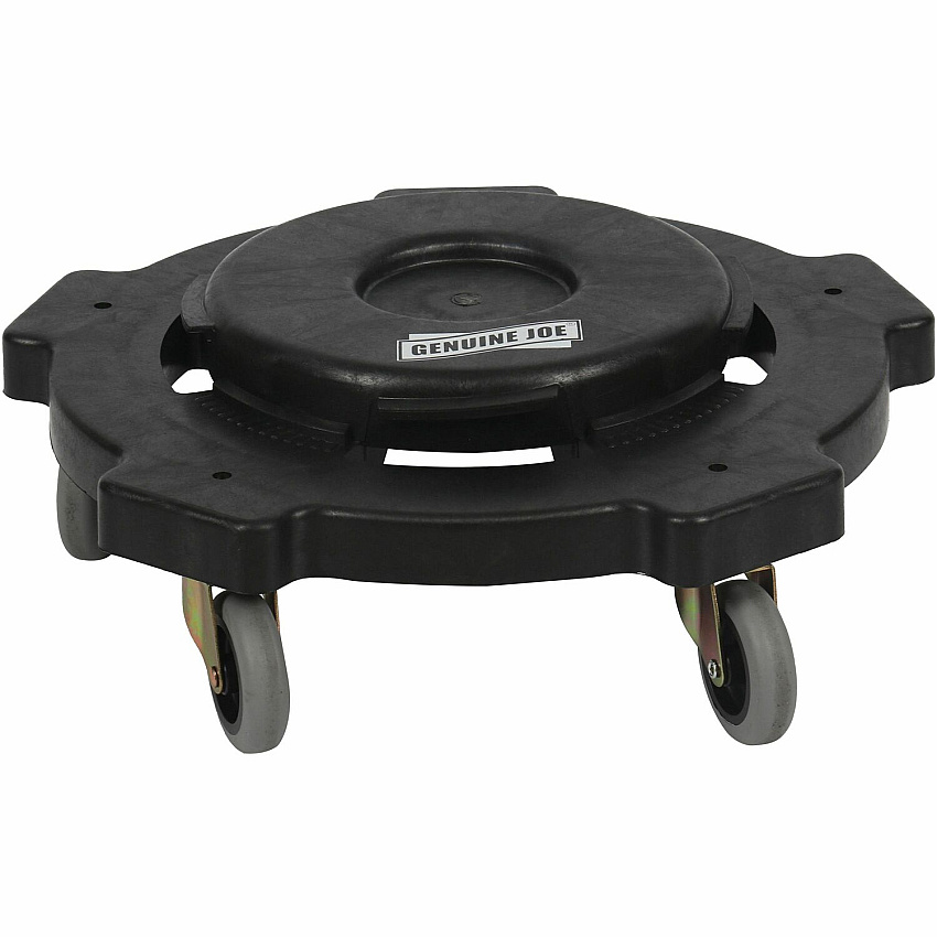 Genuine Joe 17.9" Round Dolly 5 Casters - 3" Caster Size - Resin - 6.30" Height - Black - 1 Each (GJO11586)