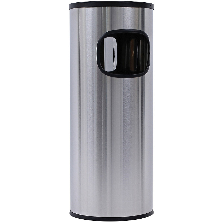 Genuine Joe Fire-safe 3-Gallon Ashtray Receptacle 3 gal Capacity - Removable Lid, Fire-Safe, Compact - Aluminum, Stainless Steel - Stainless Steel - 1 Each (GJO58883)