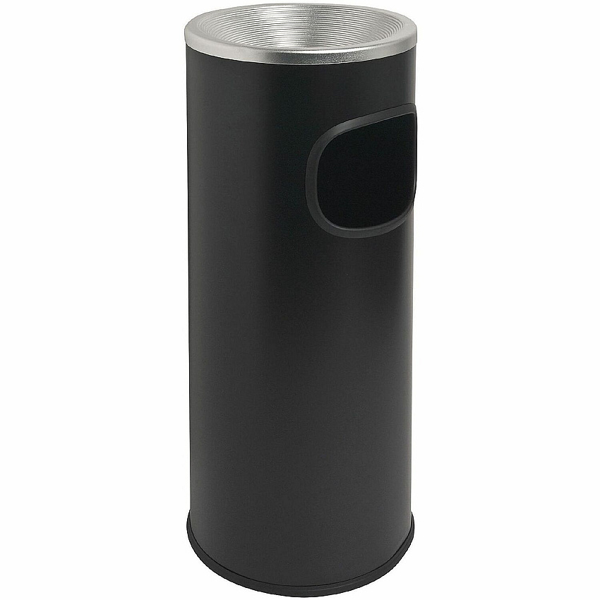 Genuine Joe Fire-safe 3-Gallon Ashtray Receptacle 3 gal Capacity - Removable Lid, Fire-Safe - 28" Height x 11" Width - Aluminum, Stainless Steel - Aluminum, Black - 1 Each (GJO58884)