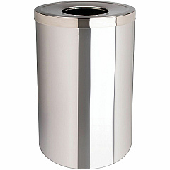 Genuine Joe 30 Gallon Stainless Steel Trash Receptacle 30 gal Capacity - Durable, Heavy Duty - 31.5" Height x 20" Diameter - Stainless Steel - Silver - 1 Each (GJO58895)