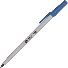 Business Source Medium Point Ballpoint Stick Pens Medium Pen Point - Blue Ink - Light Gray Barrel - Stainless Steel Tip - 12 / Dozen (BSN37500) Business Source Medium Point Ballpoint Stick Pens Medium Pen Point - Blue Ink - Light Gray Barrel - Stainless Steel Tip - 12 / Dozen (BSN37500)