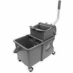 Unger Dual Compartment Mop Bucket 4 gal - Ergonomic Design, Dual Bucket, Light Weight, Caster - Plastic - Gray - 1 Carton (COMSG) Unger Dual Compartment Mop Bucket 4 gal - Ergonomic Design, Dual Bucket, Light Weight, Caster - Plastic - Gray - 1 Carton (COMSG)