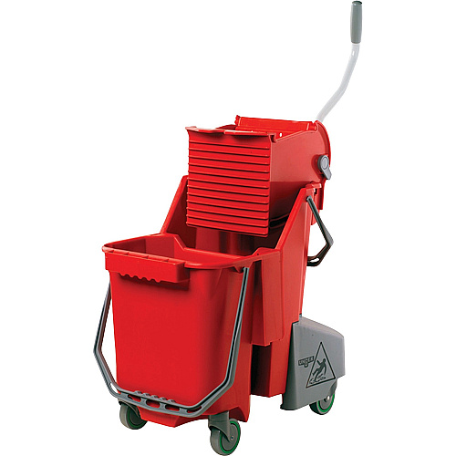 Unger 32 Qt Dual Compartment Mop Bucket 7.93 gal - Handle - 40 ft x 31.7 ft x 40 ft - Red - 1 Carton (COMBR)