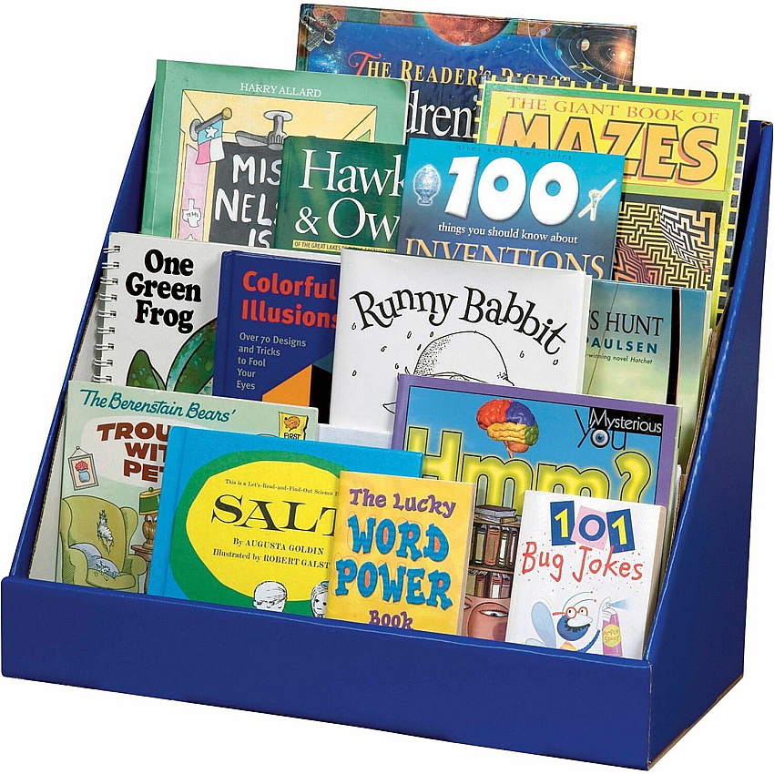 Classroom Keepers Classroom Keeper's Corrugated Book Shelf 3 Tier(s) - 17" Height x 20" Width x 10" Depth - Sturdy, Corrugated - 70% Recycled - Glossy - Blue - 1 Each (001329)