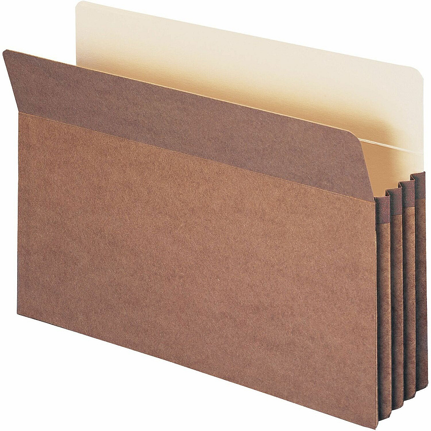 Smead Straight Tab Cut Legal Recycled File Pocket 9 1/2" x 14 5/8" - 3 1/2" Expansion - Redrope - Acid-free, Tear Resistant, Dye-free - 100% Recycled - 25 / Box (74205)