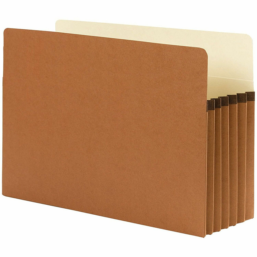 Smead Straight Tab Cut Legal Recycled File Pocket 9 1/2" x 14 5/8" - 5 1/4" Expansion - Redrope - Acid-free, Tear Resistant, Dye-free - 100% Recycled - 10 / Box (74206)