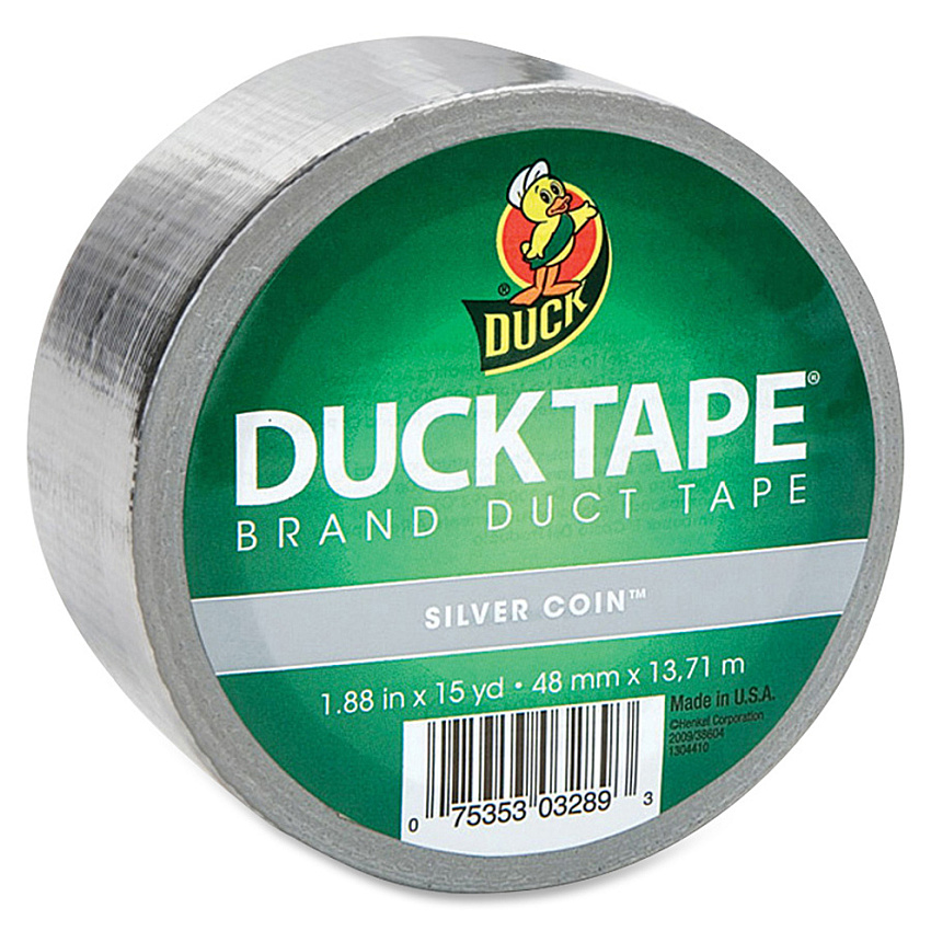 Duck Brand Color Duct Tape 15 yd Length x 1.88" Width - Chrome - For Color Coding, Repairing, Packing, Crafting - 1 Roll (1303158RL)