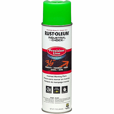 Rust-Oleum Industrial Choice Color Precision Line Marking Paint Aerosol - Fluorescent Green - 1.06 lb - 1 Each (203032)