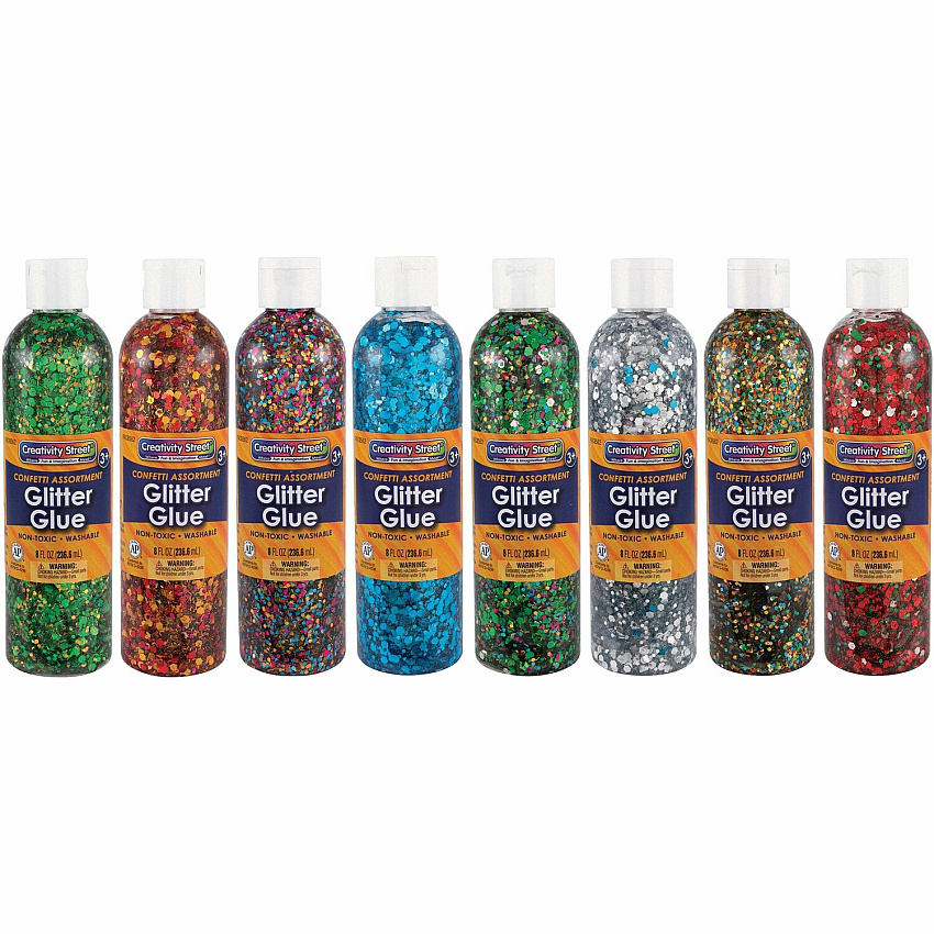 Creativity Street Classroom Size Glitter Chips Craft, Classroom - Assorted - 8 / Box (8562)