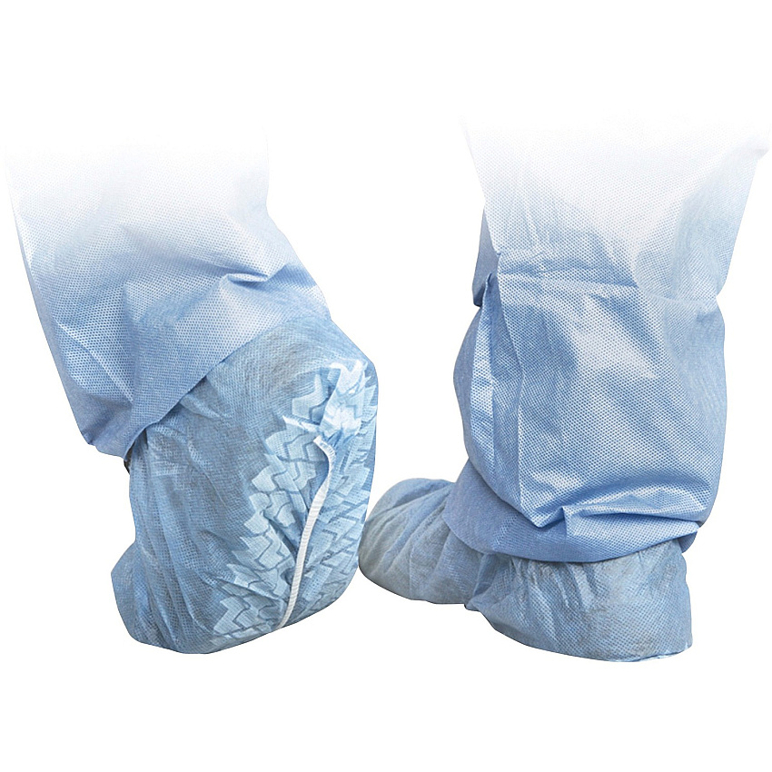 Medline Protective Shoe Covers Extra Large - Polypropylene - Blue - Fluid Resistant, Breathable, Latex-free, Non-skid - 100 / Box (CRI2003)