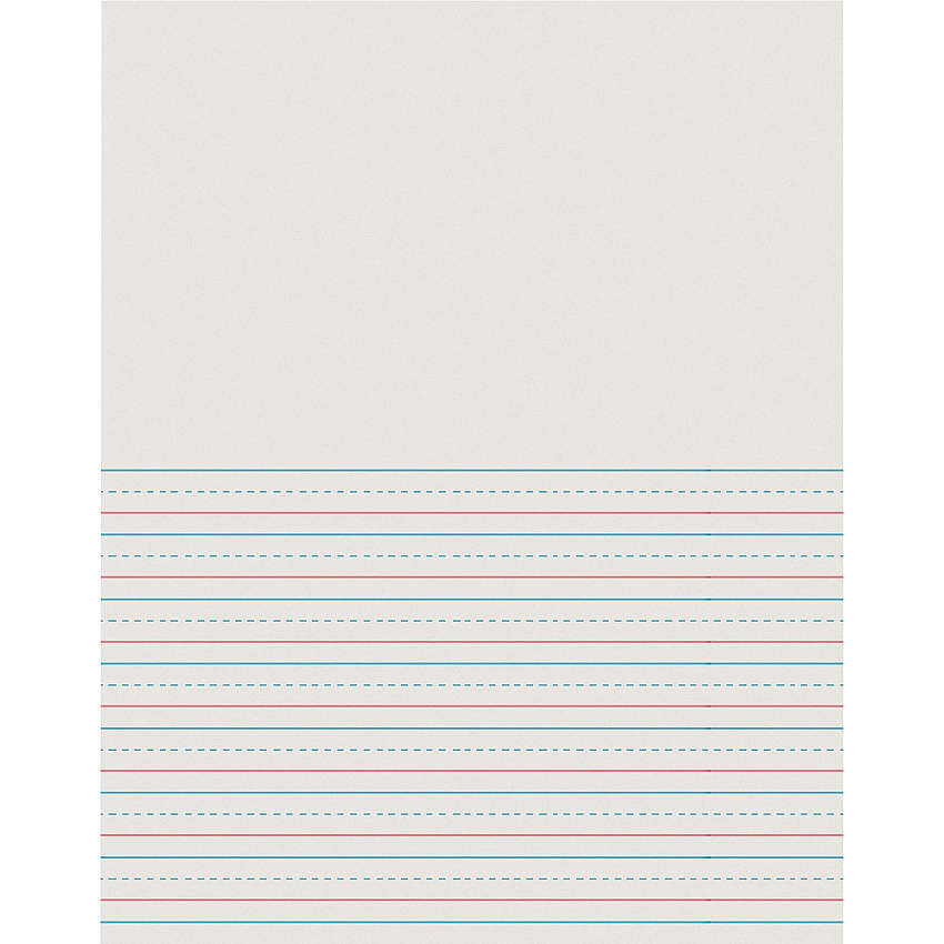 Pacon Newsprint Handwriting Paper Ruled Front Ruling - Letter - 8 1/2" x 11" Sheet Size - White Binding - 1 Pack (2695)