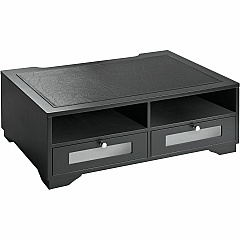 Victor Midnight Black Collection Wood Printer Stand 2 x Shelf(ves) - 7.75" Height x 21.75" Width x 15.25" Depth - Desktop - Matte - Wood, Glass - Black - 1 Each (11305) Victor Midnight Black Collection Wood Printer Stand 2 x Shelf(ves) - 7.75" Height x 21.75" Width x 15.25" Depth - Desktop - Matte - Wood, Glass - Black - 1 Each (11305)