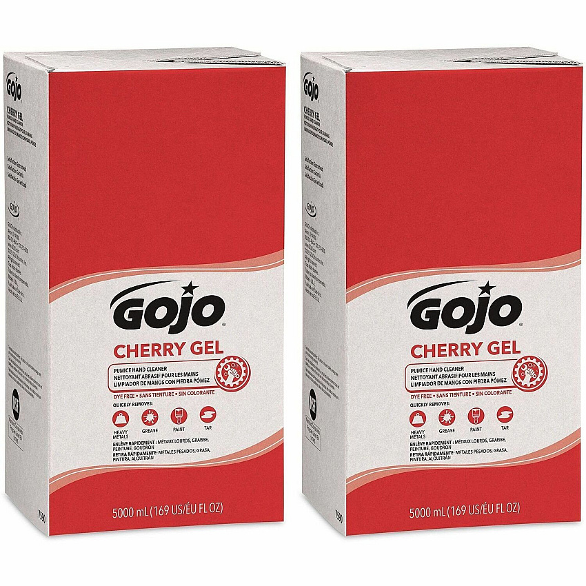 Gojo&reg; PRO TDX 5000 Dispenser Cherry Hand Cleaner Cherry Scent - 1.32 gal - Push Pump Dispenser - Dirt Remover, Grease Remover, Oil Remover - Hand - Red - pH Balanced, Heavy Duty, VOC-free, NPE-free - 2 / Carton (759002)
