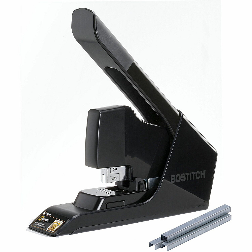 Bostitch EZ Squeeze Antimicrobial Heavy Duty Stapler Staples Upto 130 Sheet - Holds Upto 210 Staple - Full Strip - Black - 1 Each (B8130)