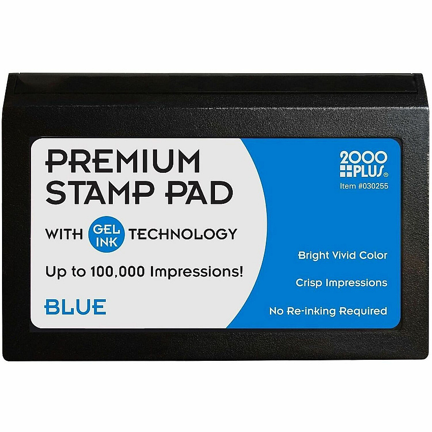 Cosco 2000 Plus Gel Ink Premium Stamp Pad 3" Height x 4.3" Width x 3.5" Depth - Blue Ink - 1 Each (030255)
