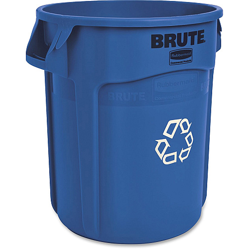Rubbermaid Commercial Brute 20-Gallon Vented Recycling Container 20 gal Capacity - Fade Resistant, Durable, Reinforced, UV Coated, Damage Resistant, Warp Resistant, Crack Resistant, Heavy Duty, Handle, Reinforced, Tear Resistant - 22.9" Height (262073BLU)