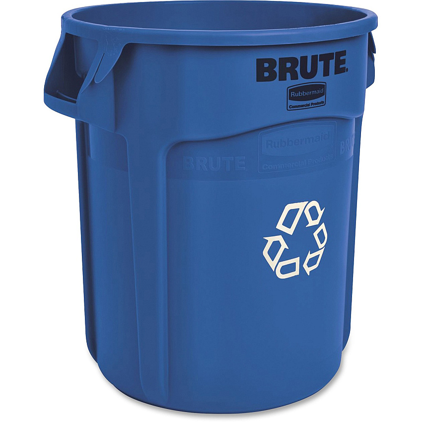 Rubbermaid Commercial Brute 20-Gallon Vented Recycling Container 20 gal Capacity - Fade Resistant, Durable, Reinforced, UV Coated, Damage Resistant, Warp Resistant, Crack Resistant, Heavy Duty, Handle, Reinforced, Tear Resistant - 22.9" Height (262073BLU)