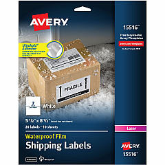Avery WeatherProof Mailing Labels - TrueBlock (15516)