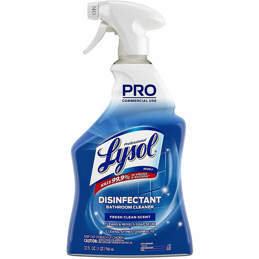 Professional Lysol Disinfectant Bathroom Cleaner Ready-To-Use - 32 fl oz (1 quart) - Fresh Clean Scent - Disinfectant, Deodorize, Non-abrasive, Bleach-free - 1 Each (04685)