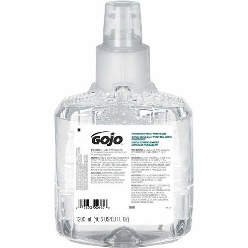 Gojo&reg; LTX-12 Pomeberry Foam Handwash Refill Pomeberry Scent - 1.27 quart - Bottle Dispenser - Hand - Moisturizing - Light Blue - Bio-based, Rich Lather, Eco-friendly - 1 Each (191602)