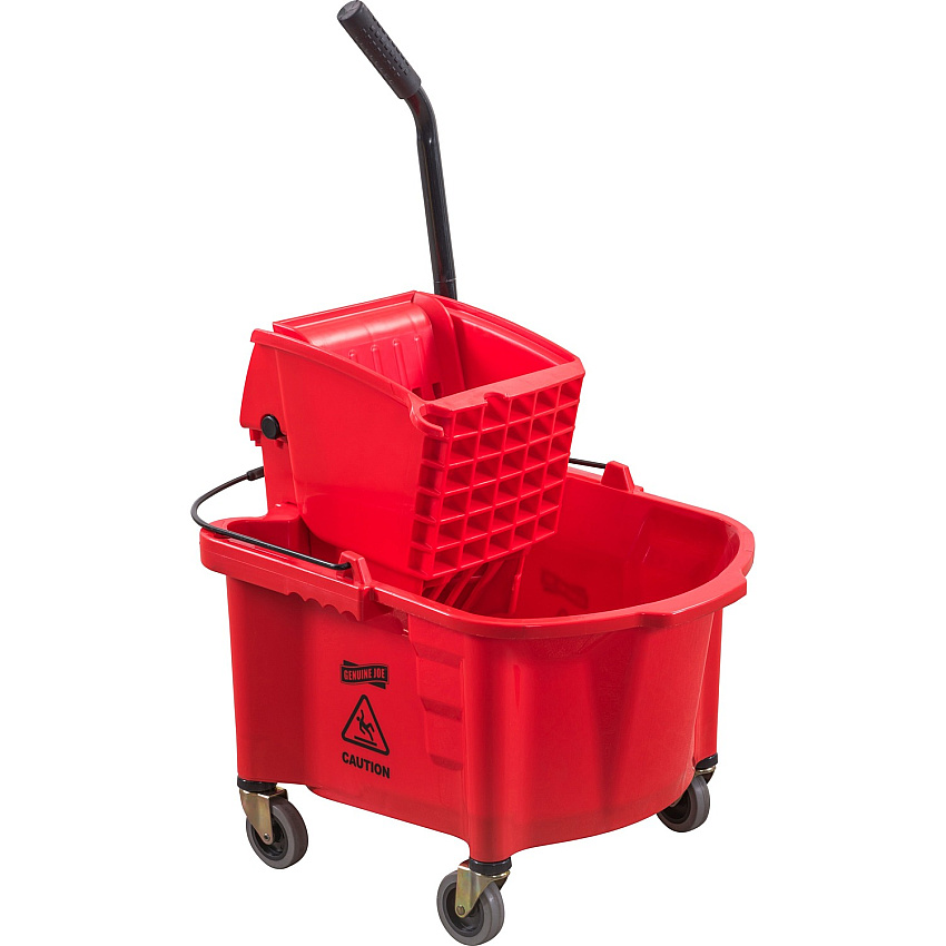 Genuine Joe Splash Shield Mop Bucket/Wringer 6.50 gal - Plastic - Red - 1 Each (GJO18800)