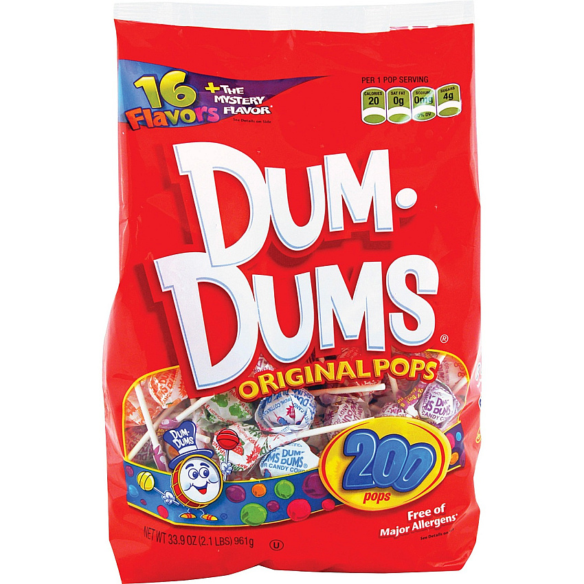 Dum Dum Pops Original Candy Assorted - Fat-free - 200 / Bag (71)