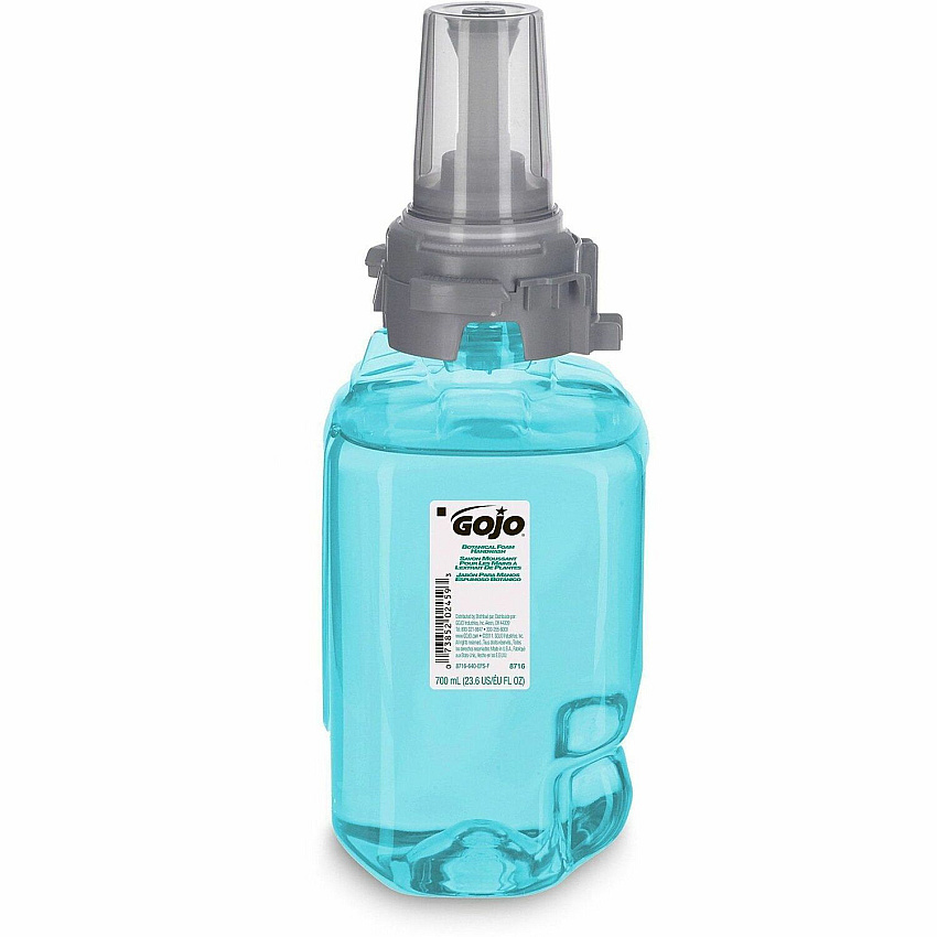Gojo&reg; ADX-7 Dispenser Refill Botanical Foam Soap Botanical Scent - 23.67 fl oz - Pump Bottle Dispenser - Skin, Hand - Moisturizing - Emerald Green - Rich Lather, Bio-based - 1 Each (871604)
