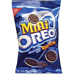 Oreo Mini Chocolate Sandwich Cookies Vanilla, Chocolate - 1 Serving Pack - 1.75 oz Packet - 60 / Carton (0001)