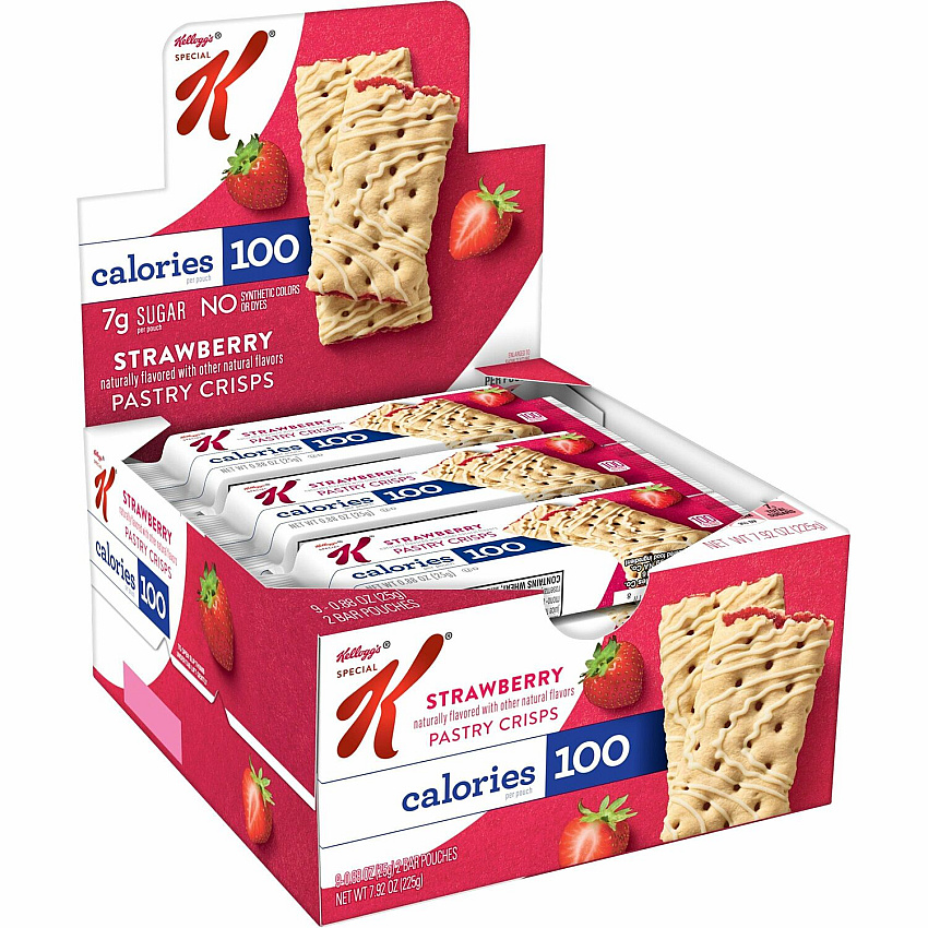 Special K Pastry Crisps: Strawberry Vanilla, Strawberry - 0.88 oz Pouch - 1 Box (56924)