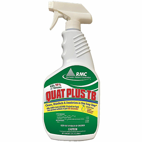 Rochester Midland RMC Quat Plus TB Disinfectant Ready-To-Use - 32 fl oz (1 quart) - Fresh Pine Scent - Antibacterial - Clear - 1 Each (11789315)