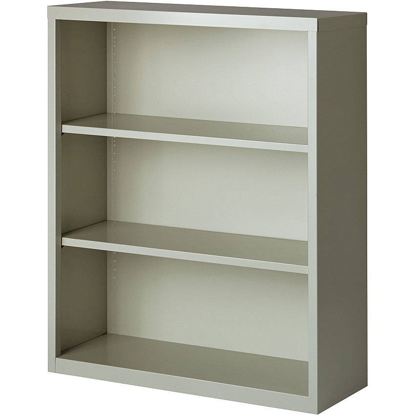 Lorell Fortress Series Bookcase 34.5" Width x 13" Depth x 42" Height - 3 x Shelf(ves) - Light Gray - Powder Coated - Steel - Recycled - 1 Each (LLR41283)