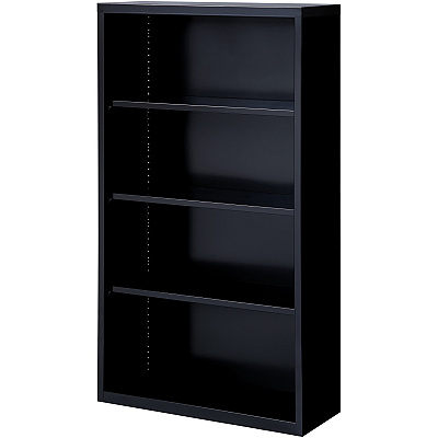 Lorell Fortress Series Bookcase 34.5" Width x 13" Depth x 60" Height - 4 x Shelf(ves) - Black - Powder Coated - Steel - Recycled - 1 Each (LLR41288)