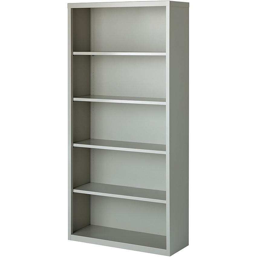 Lorell Fortress Series Bookcase 34.5" Width x 13" Depth x 72" Height - 5 x Shelf(ves) - Light Gray - Powder Coated - Steel - Recycled - 1 Each (LLR41289)
