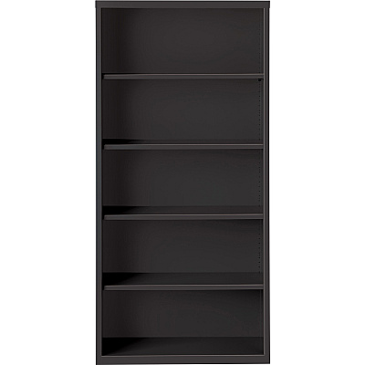 Lorell Fortress Series Bookcase 34.5" Width x 13" Depth x 72" Height - 5 x Shelf(ves) - Black - Powder Coated - Steel - Recycled - 1 Each (LLR41291)