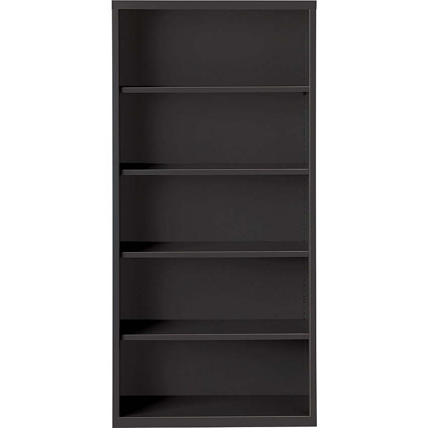 Lorell Fortress Series Bookcase 34.5" Width x 13" Depth x 72" Height - 5 x Shelf(ves) - Black - Powder Coated - Steel - Recycled - 1 Each (LLR41291)
