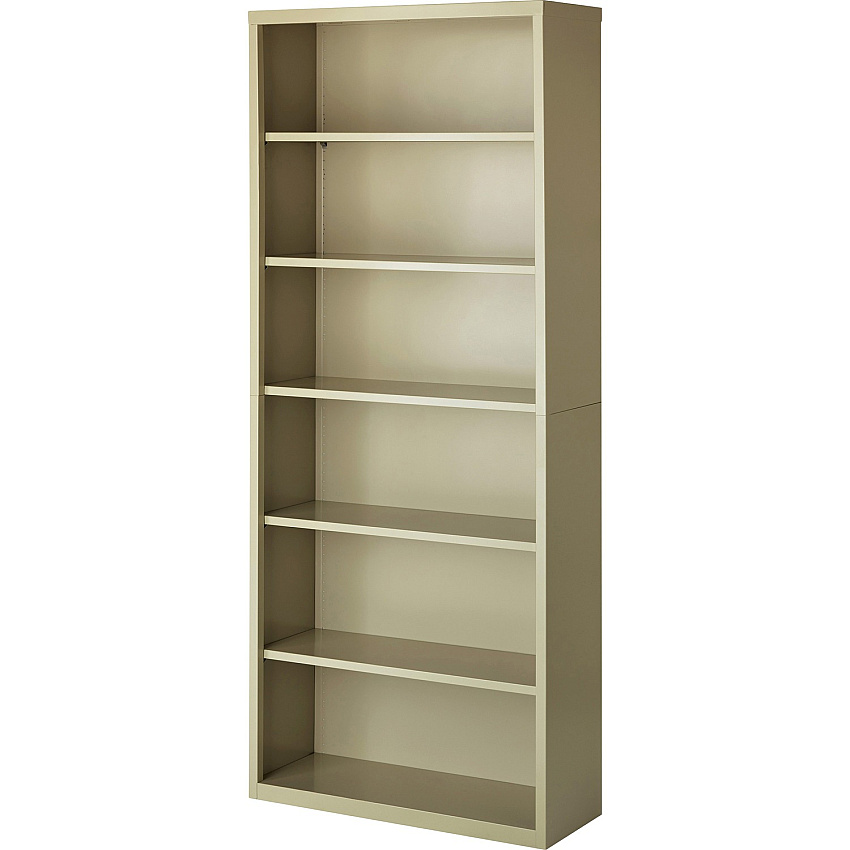 Lorell Fortress Series Bookcase 34.5" Width x 13" Depth x 82" Height - 6 x Shelf(ves) - Putty - Powder Coated - Steel - Recycled - 1 Each (LLR41293)