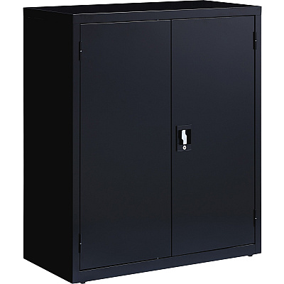 Lorell Fortress Series Storage Cabinet 36" Width x 18" Depth x 42" Height - 3 x Shelf(ves) - Recessed Locking Handle, Hinged Door, Durable - Black - Powder Coated - Steel - Recycled - 1 Each (LLR41305)
