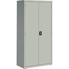 Lorell Fortress Series Storage Cabinet 36" Width x 18" Depth x 72" Height - 5 x Shelf(ves) - Recessed Locking Handle, Hinged Door, Durable - Light Gray - Powder Coated - Steel - Recycled - 1 Each (LLR41306)