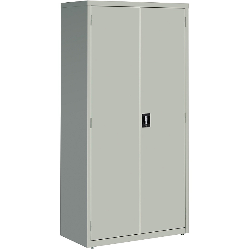Lorell Fortress Series Storage Cabinet 36" Width x 18" Depth x 72" Height - 5 x Shelf(ves) - Recessed Locking Handle, Hinged Door, Durable - Light Gray - Powder Coated - Steel - Recycled - 1 Each (LLR41306)
