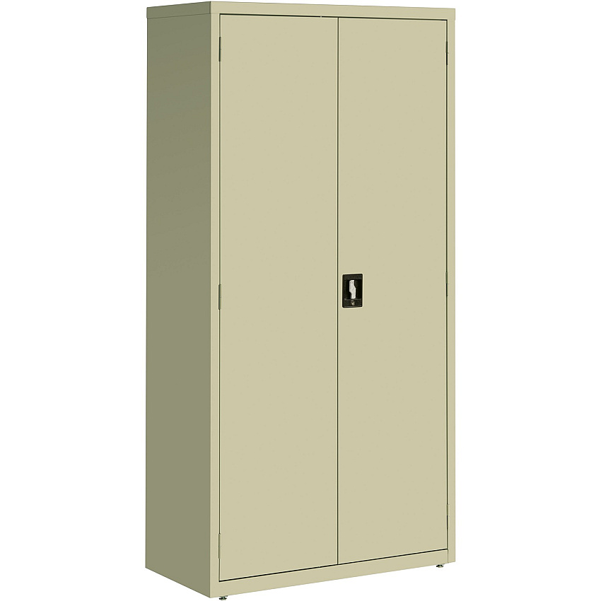 Lorell Fortress Series Storage Cabinet 36" Width x 18" Depth x 72" Height - 5 x Shelf(ves) - Recessed Locking Handle, Hinged Door, Durable - Putty - Powder Coated - Steel - Recycled - 1 Each (LLR41307)